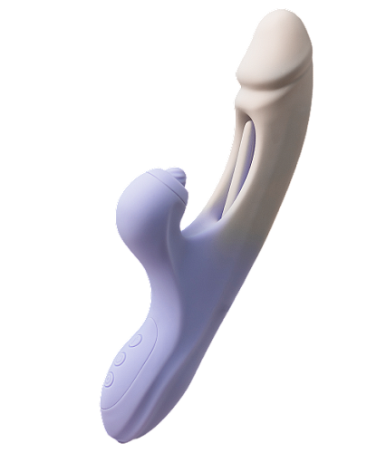 Вибратор-кролик с&nbsp;тройной стимуляцией nejno Shelest, бежево-лавандовый