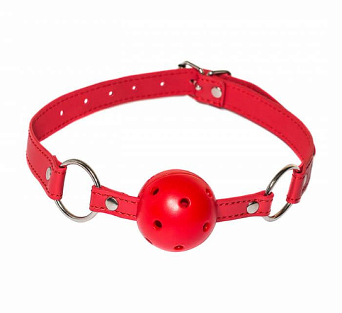 Твердый кляп с&nbsp;отверстиями для слюны 4.5&nbsp;см, красный