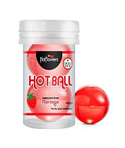 Масляный вагинальный лубрикант в виде шариков Hot Ball с ароматом клубники