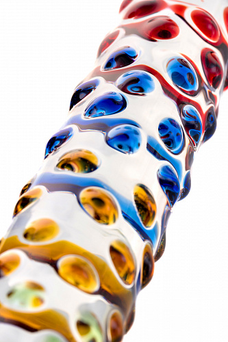 Стеклянный фаллоимитатор Sexus Glass, 22.5 см, разноцветный