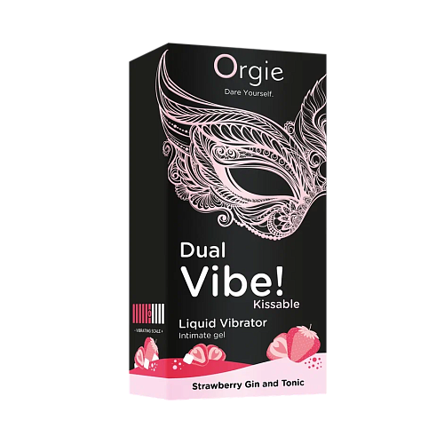 Съедобный жидкий вибратор Orgie Dual Vibe! Клубничный джин-тоник, 15 мл