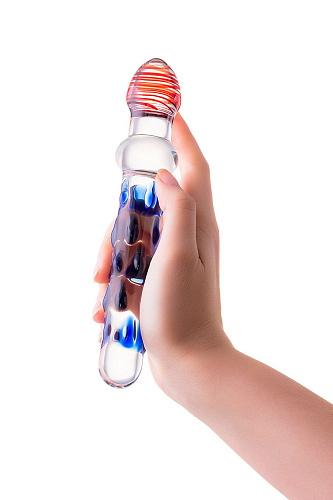 Рельефный стеклянный фаллос Sexus Glass