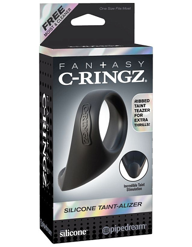Эрекционное кольцо на пенис и мошонку с ребристым отростком C-Ringz