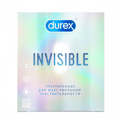 Ультратонкие презервативы Durex Invisible, 3 шт