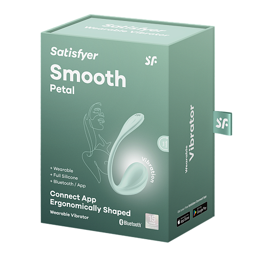 Виброяйцо с ДУ Satisfyer Smooth Petal, мятное