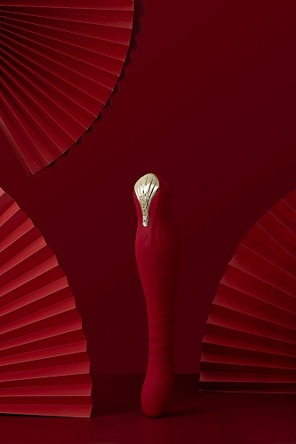 Вибратор с&nbsp;поступательным движением и&nbsp;ДУ&nbsp;Zalo KING, красный