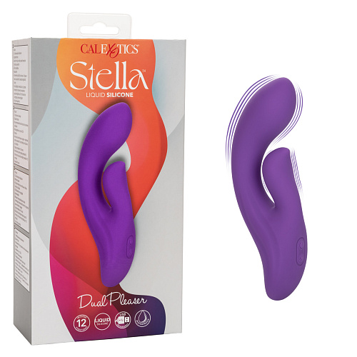 Вибратор-кролик CalExotics Stella Dual Pleaser, фиолетовый