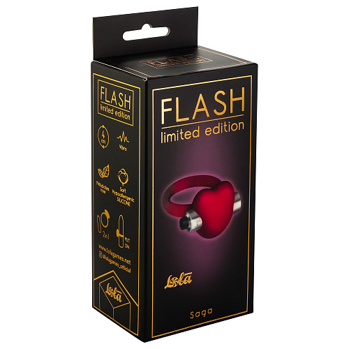 Эрекционное кольцо с вибрацией Lola Games Flash Saga, красное