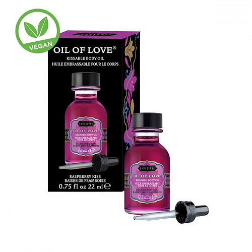 Согревающее масло для орального секса KamaSutra Oil of Love Малиновый поцелуй, 22 мл