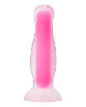 Светящаяся анальная пробка John Glow 12.5 см, розовая