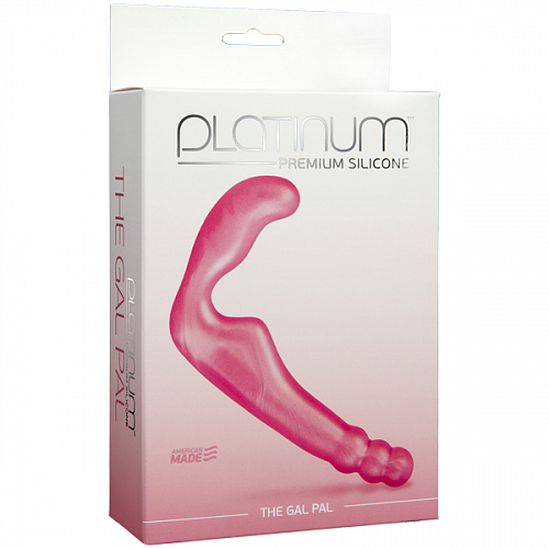 Безремневой страпон Platinum Premium Silicone The Gal Pal, розовый