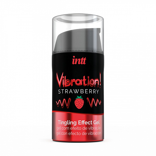 Жидкий вибратор Intt Vibration! Strawberry со вкусом клубники, 15 мл