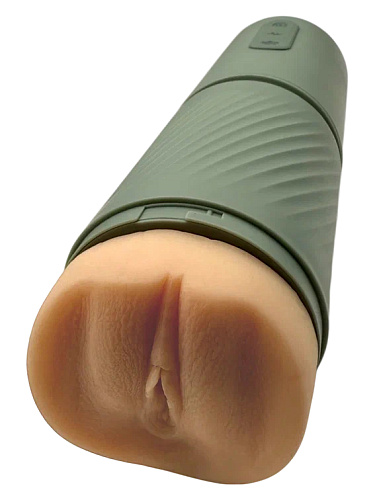 Мастурбатор-вагина с&nbsp;вибрацией и&nbsp;эффектом минета Closer, зеленый