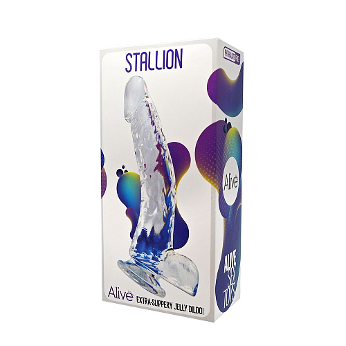 Прозрачный фаллоимитатор-реалистик на присоске Adrien Lastic Stallion Jelly Dildo, 22 см