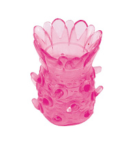 Рельефная открытая насадка на пенис Toyfa Basic с усиками, розовая