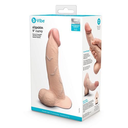 Фаллоимитатор b-Vibe Slipskin Curvy, 22 см