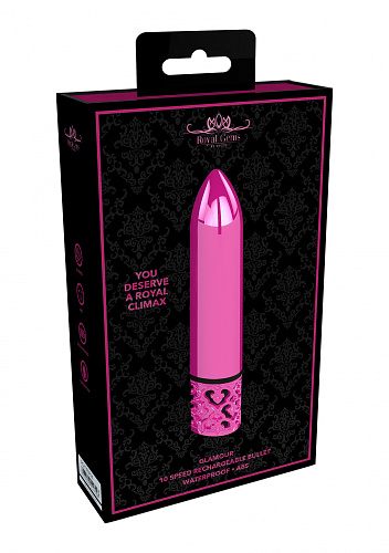 Вибро-пуля для клитора Royal Gems Glamour, розовая