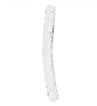 Длинный двухсторонний фаллоимитатор RealRock, 34 см, прозрачный