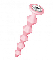 Анальная цепочка с кристаллом Lola Toys Emotions Buddy, розовая