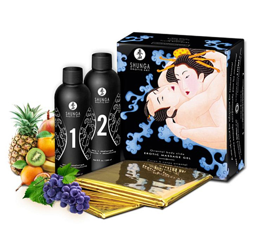 Гель для нуру массажа Shunga Экзотические фрукты, 2×225 мл