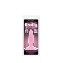 Светящаяся анальная пробка маленькая Firefly диам. 2 см, розовая