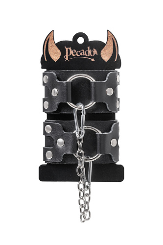 Наручники-браслеты с двумя ремешками Pecado BDSM, черные