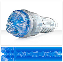 Мастурбатор с имитацией глубокого минета Fleshlight Turbo Core, голубой прозрачный