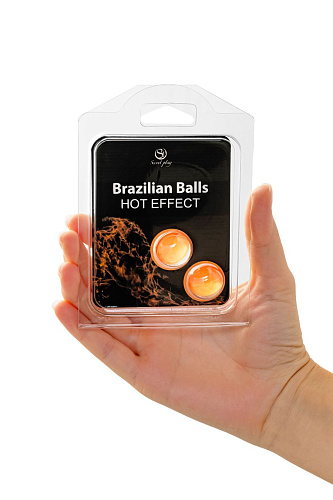 Массажное масло в шариках Secret Play Brazilian Balls с разогревающим эффектом, 2×4 г