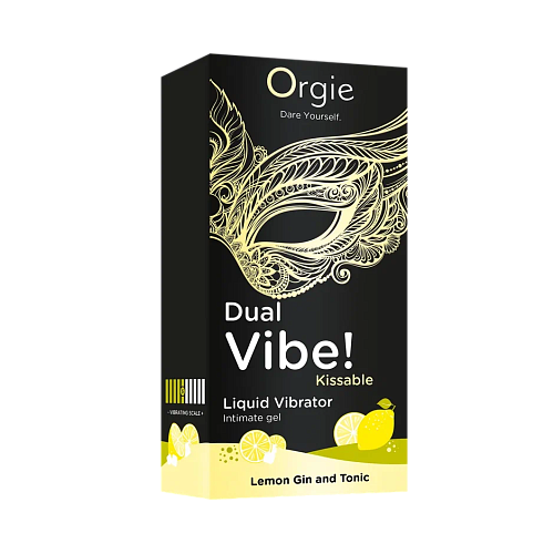 Съедобный жидкий вибратор Orgie Dual Vibe! Лимонный джин-тоник, 15 мл