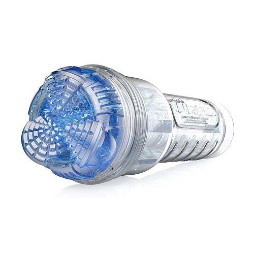 Мастурбатор с имитацией глубокого минета Fleshlight Turbo Core, голубой прозрачный