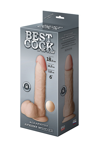 Реалистичный фаллос на&nbsp;присоске Lovetoy Best Cock 6, 18.5&nbsp;см