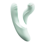 Вибратор с возвратно-поступательными движениями и вакуумом BeYourLover Fatima, мятный