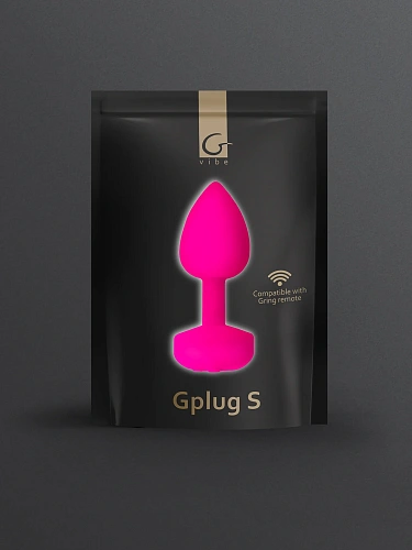Маленькая анальная пробка с вибрацией Gvibe Gplug S, розовая, диам. 2.8 см