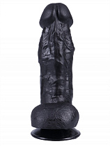 Реалистичный фаллоимитатор на присоске Джага-Джага 16 см, черный (форма 5)