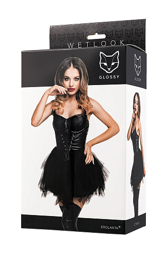 Платье Glossy Elisia с&nbsp;пышной юбкой из&nbsp;материала Wetlook,&nbsp;XL