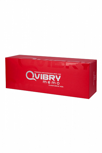 Мини-вибратор для клитора Qvibry USB 4GB с внутренней flash-памятью, красный