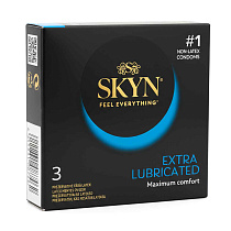 Гипоаллергенные презервативы с дополнительной смазкой Skyn Extra Lubricated, 3 шт