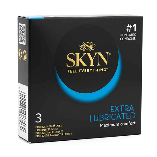 Гипоаллергенные презервативы с&nbsp;дополнительной смазкой Skyn Extra Lubricated, 3&nbsp;шт