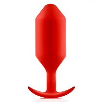 Большая анальная пробка со смещенным центром тяжести b-Vibe Snug Plug 6, красная