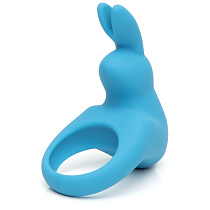 Эрекционное кольцо с вибрацией Happy Rabbit, голубое