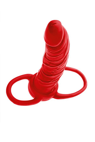 Насадка для двойного проникновения Black & Red by Toyfa, 16.5 см, красная
