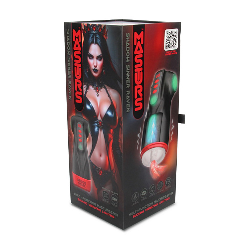 Интерактивный мастурбатор Shadow Sinner Raven вибрация, вакуум и&nbsp;подсветка