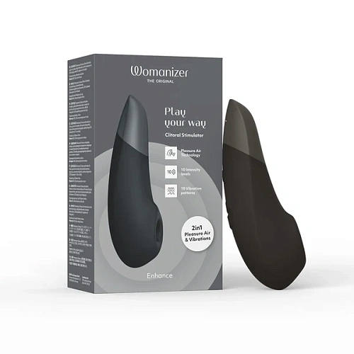 Бесконтактный клиторальный стимулятор Womanizer Enhance с вибрацией, черный