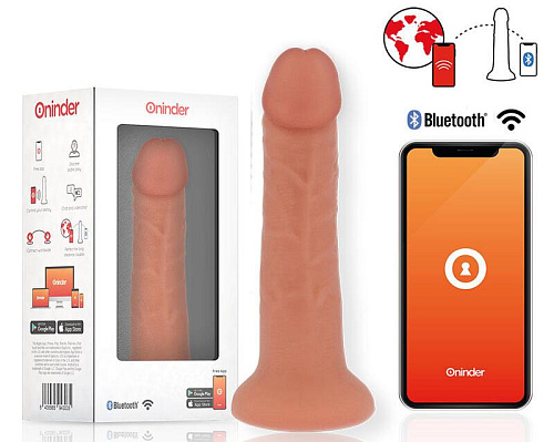 Фаллоимитатор с&nbsp;вибрацией и&nbsp;ДУ&nbsp;Oninder, 17.5&nbsp;см