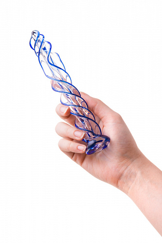 Спиралевидный стеклянный фаллоимитатор Sexus Glass, 18.5 см