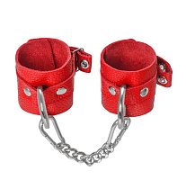 Мягкие наручники с люверсами Pecado BDSM, красные