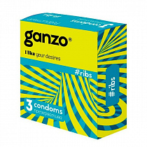 Рельефные презервативы Ganzo Ribs 3 шт