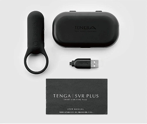 Эрекционное кольцо Tenga SVR+ Black с&nbsp;вибрацией