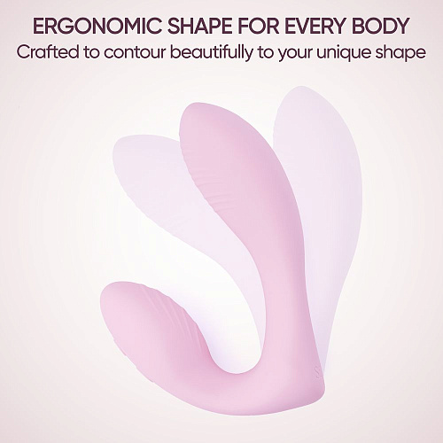 Двойной вибратор с&nbsp;ДУ&nbsp;Selove DuoFlex, розовый