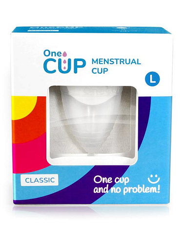 Менструальная чаша OneCUP Classic размер L, белая прозрачная